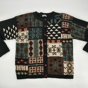 Women’s Vintage Knit Button Up Winter Sweater Cardigan